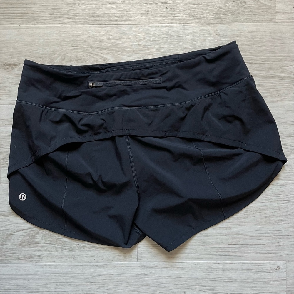 Lululemon Speed Up Lined Short 4” Black SZ 10